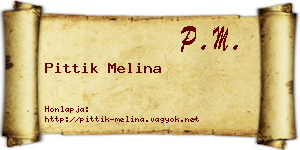 Pittik Melina névjegykártya